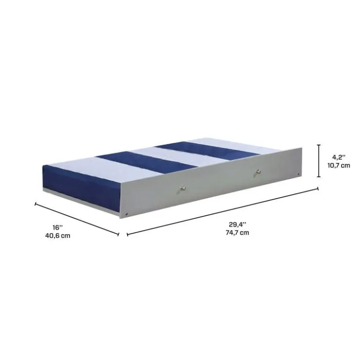 Bunk Bed with Trundle Bed - 39"/39" Grey Best