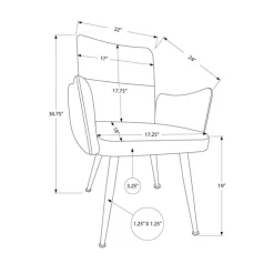 Monarch Dining Chairs (Set of 2) 35” - GREY Clearance