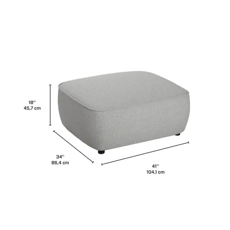 Grey Fabric Ottoman Light Grey Online