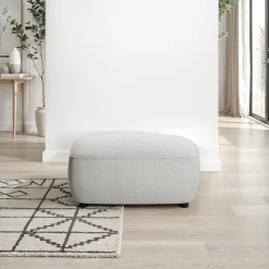 Grey Fabric Ottoman Light Grey Online