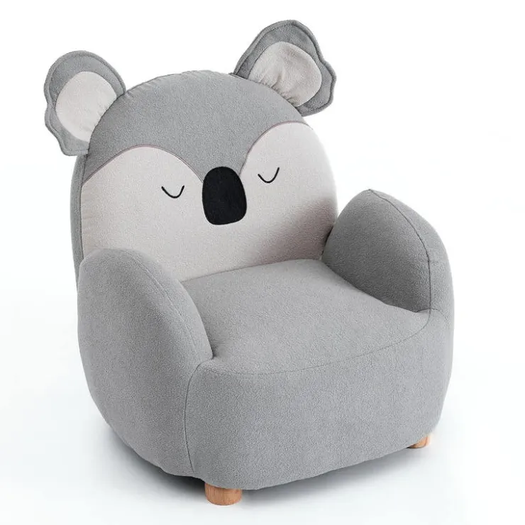 Koala-Shaped Kids Armchair – 22.8" x 21.7" x 24.2" Grey Clearance