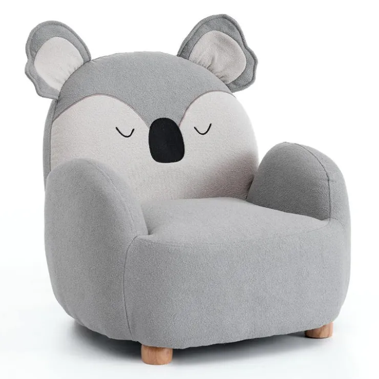 Koala-Shaped Kids Armchair – 22.8" x 21.7" x 24.2" Grey Clearance
