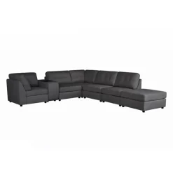 Modular Sectional with Console and Ottoman - 7 pcs Grey Sale