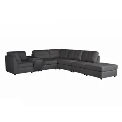 Modular Sectional with Console and Ottoman - 7 pcs Grey Sale