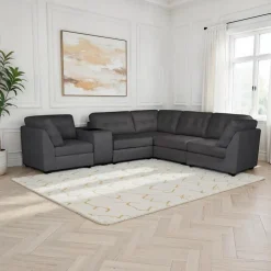 Modular Sectional with Console - 6 pcs Grey Discount