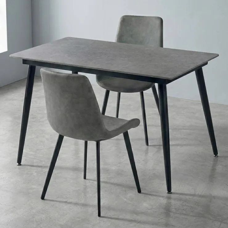 Sintered Stone Dining Set with 2 Chairs - 48" Grey Best