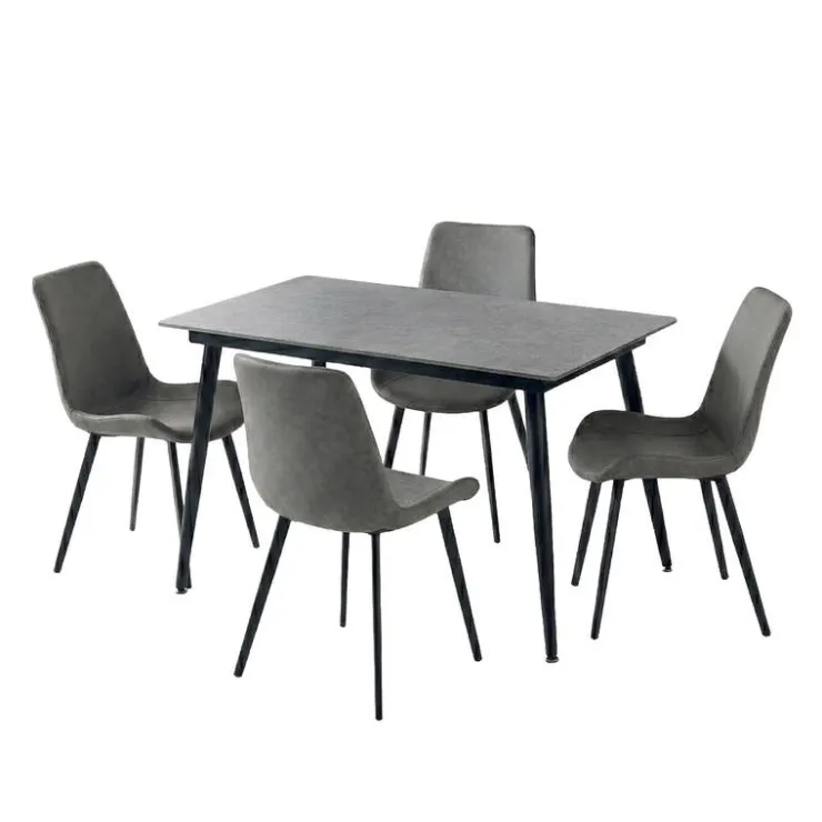 Sintered Stone Dining Set with 4 Chairs - 48" Grey Best