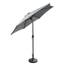 Grey Tilting Patio Umbrella with Base - 9 ft Black / Grey New