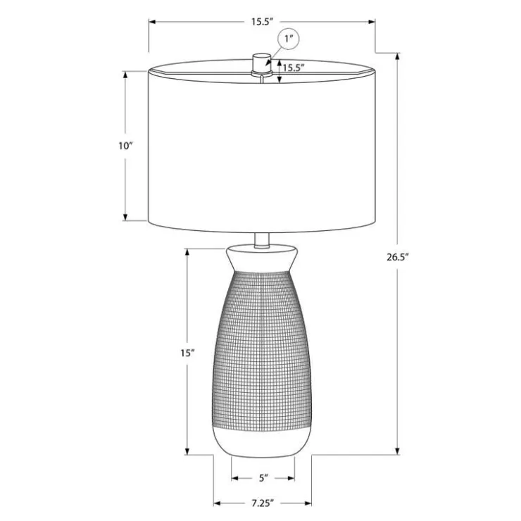 Monarch 27"H Ceramic Table Lamp Cream