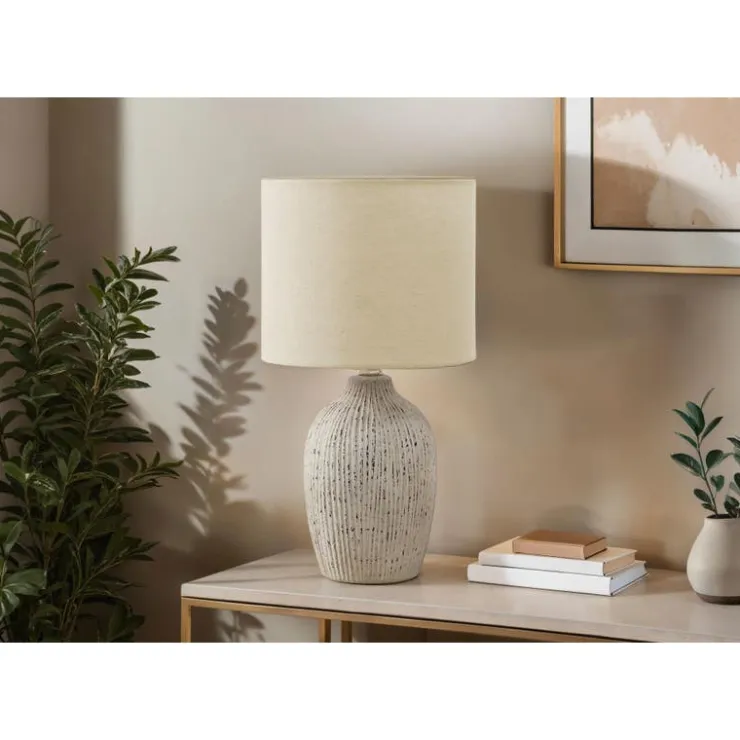 Monarch 18"H Ceramic Table Lamp Beige Clearance