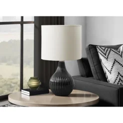 Monarch 17"H Ceramic Table Lamp Black Clearance