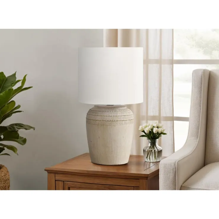 Monarch 17"H Ceramic Table Lamp Beige
