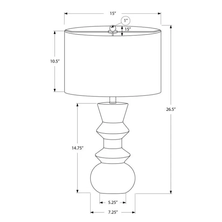 Monarch 26"H Ceramic Table Lamp Cream New