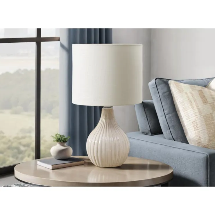 Monarch 17"H Ceramic Table Lamp Beige Best