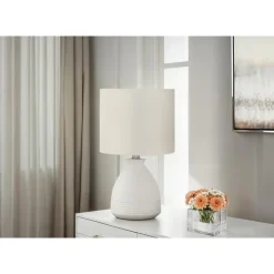 Monarch 17"H Ceramic Table Lamp Cream Hot