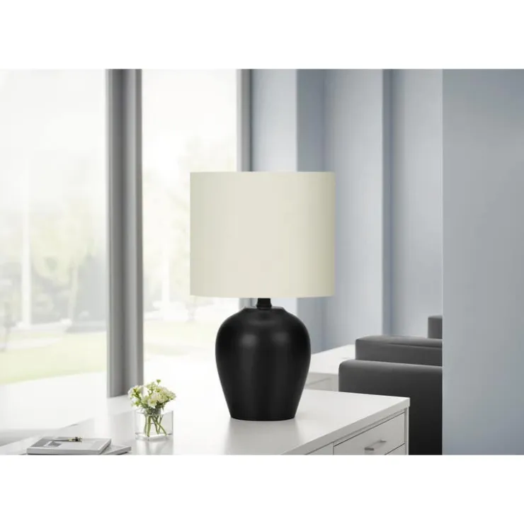 Monarch 17"H Ceramic Table Lamp Black Clearance