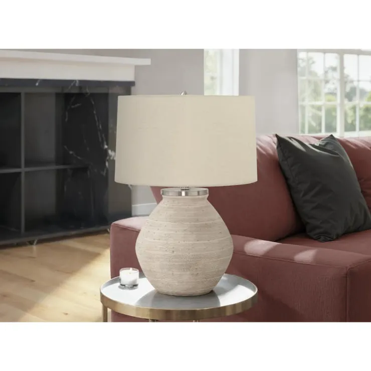 Monarch 25"H Concrete Table Lamp Cream Hot