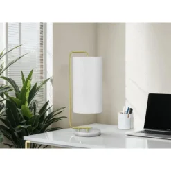 Monarch 20"H Faux Marble Table Lamp White Clearance