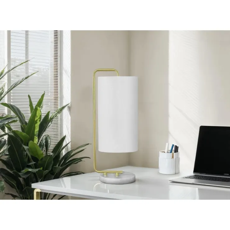 Monarch 20"H Faux Marble Table Lamp White Clearance