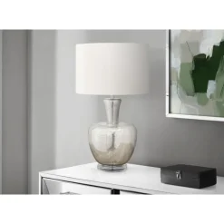 Monarch 26"H Glass Table Lamp Silver New