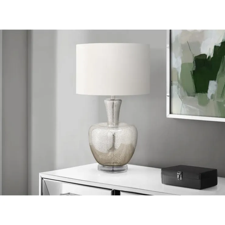 Monarch 26"H Glass Table Lamp Silver New