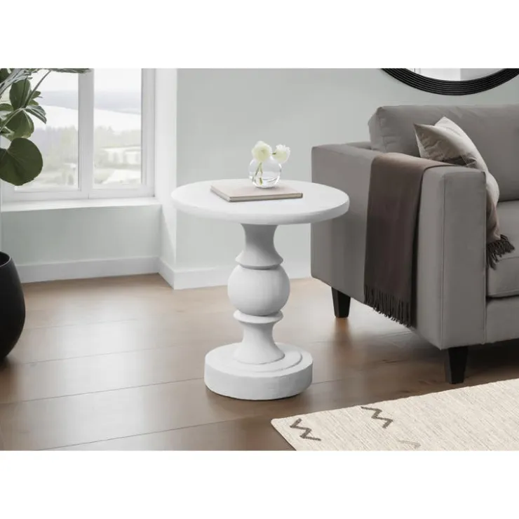 Monarch 25"H Indoor or Outdoor Accent Table - White New