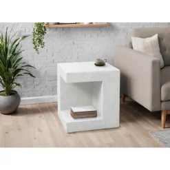 Monarch 25"H Indoor or Outdoor Accent Table - White Best