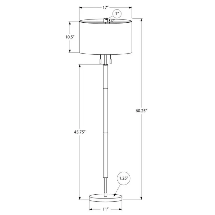 Monarch 60"H Metal Floor Lamp Black Discount