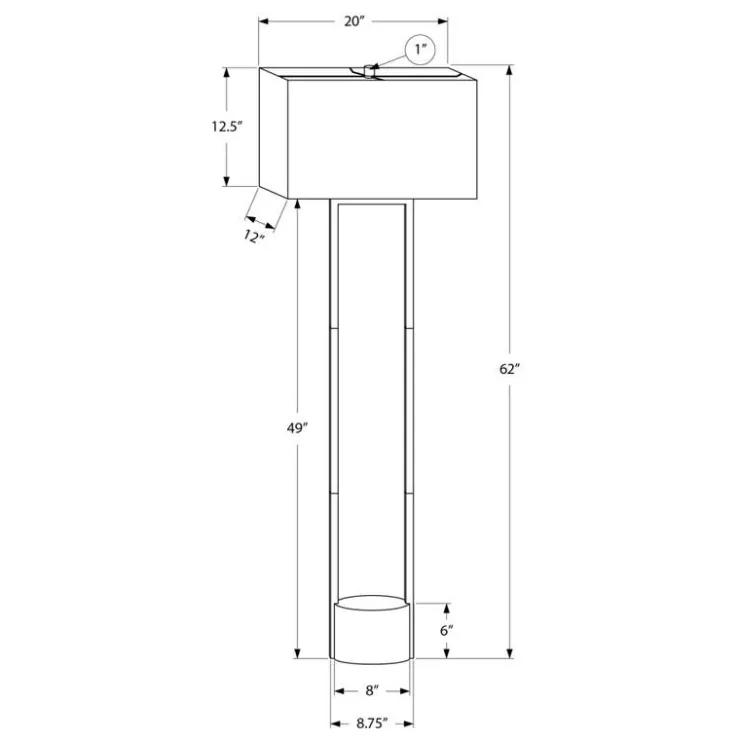 Monarch 62"H Metal Floor Lamp Black Clearance