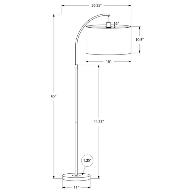 Monarch 65"H Metal Floor Lamp Black New