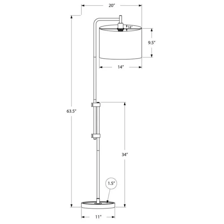 Monarch 63"H Metal Floor Lamp Black Outlet