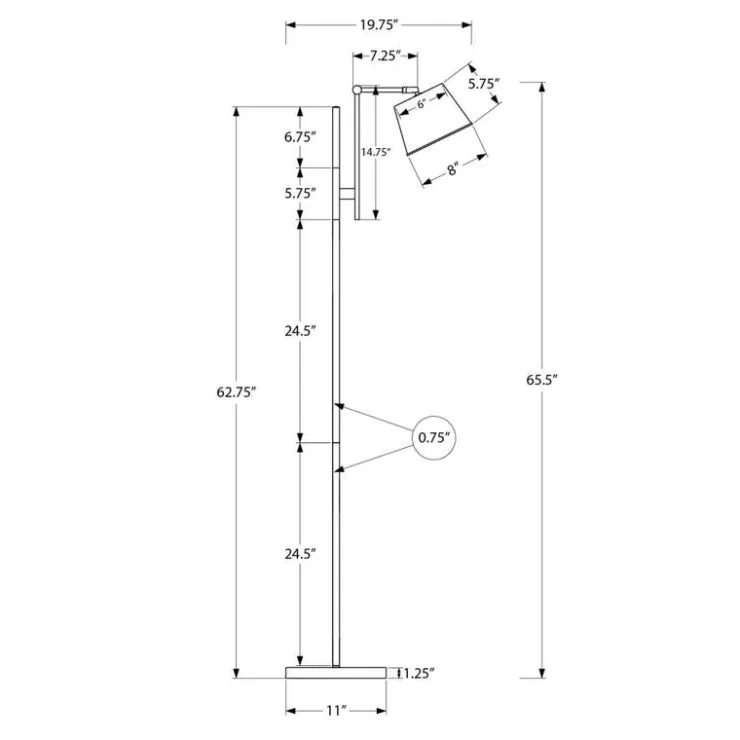 Monarch 65"H Metal Floor Lamp Black Clearance