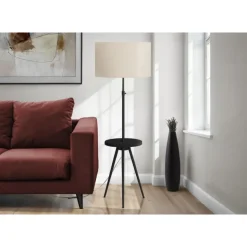 Monarch 63"H Metal Floor Lamp with USB Ports Black Sale