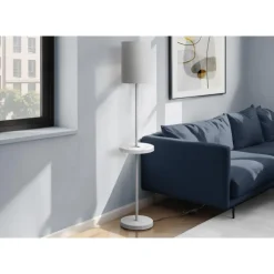 Monarch 62"H Metal Floor Lamp with USB Port Silver Hot