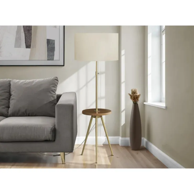 Monarch 63"H Metal Floor Lamp with USB Ports Gold Discount