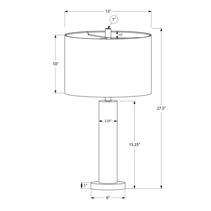 Monarch 28"H Metal Table Lamp Silver Clearance