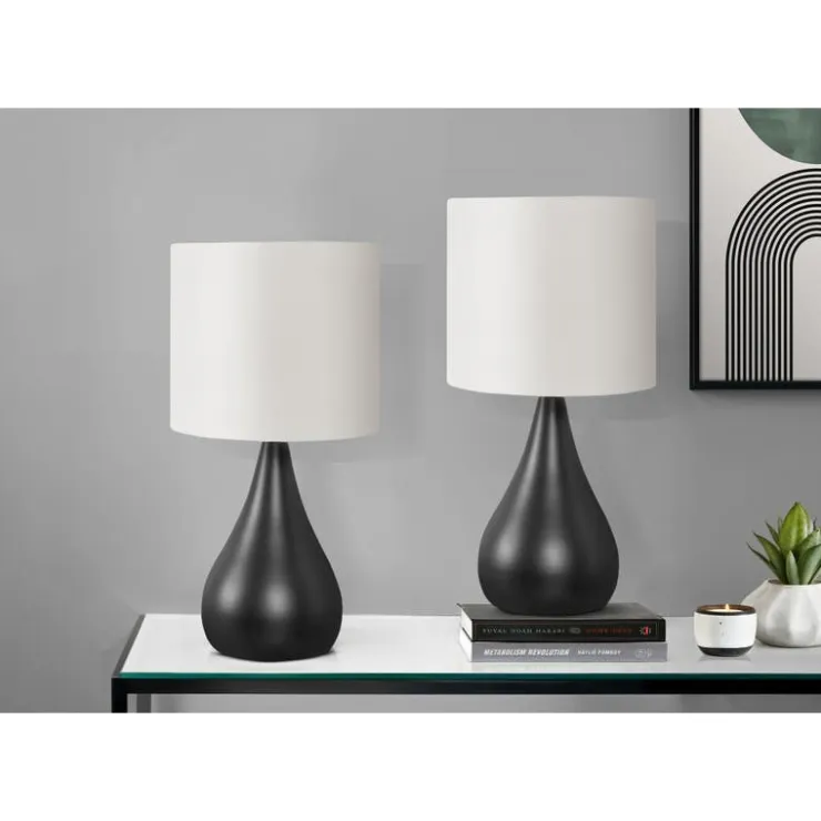 Monarch 18"H Metal Table Lamp (2pcs) Black Discount
