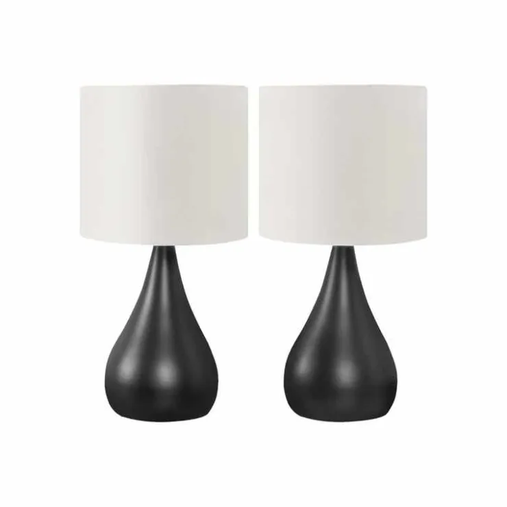 Monarch 18"H Metal Table Lamp (2pcs) Black Discount