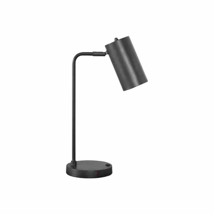 Monarch 18"H Metal Table Lamp with USB Ports Grey Discount