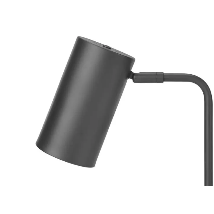 Monarch 18"H Metal Table Lamp with USB Ports Grey Discount