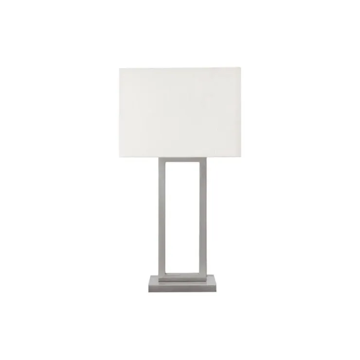 Monarch 28"H Metal Table Lamp with USB Port Silver Hot