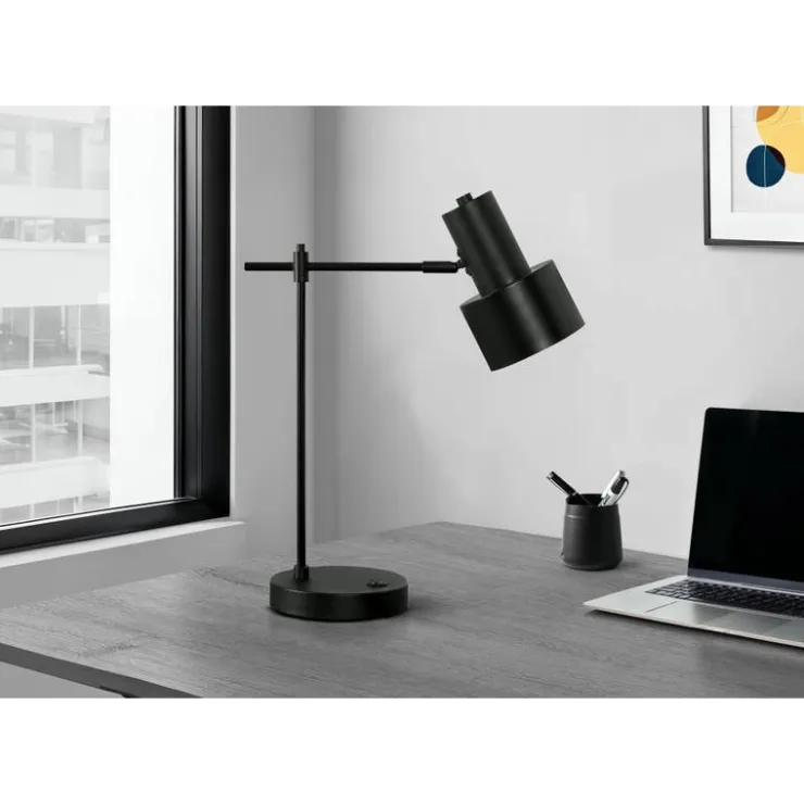 Monarch 21"H Metal Table Lamp with USB Ports Black Sale