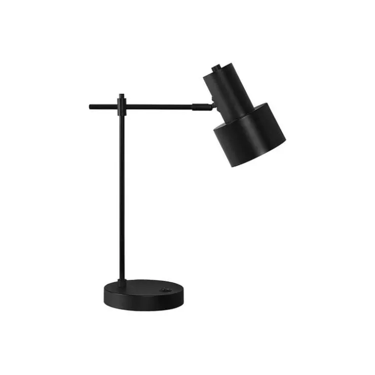 Monarch 21"H Metal Table Lamp with USB Ports Black Sale