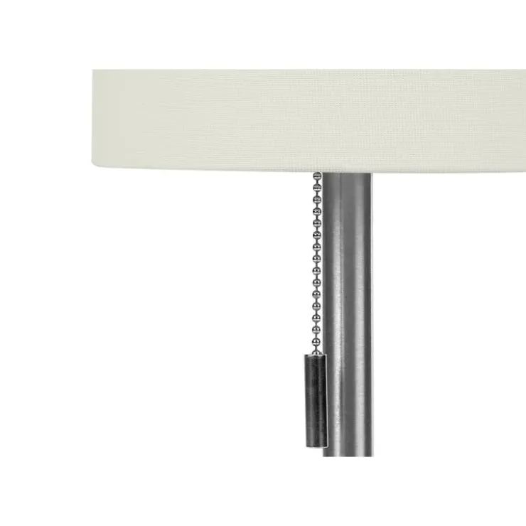 Monarch 17"H Metal Table Lamp with USB Ports (2pcs) Silver Discount