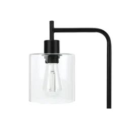 Monarch 20"H Metal Table Lamp with USB Ports Black