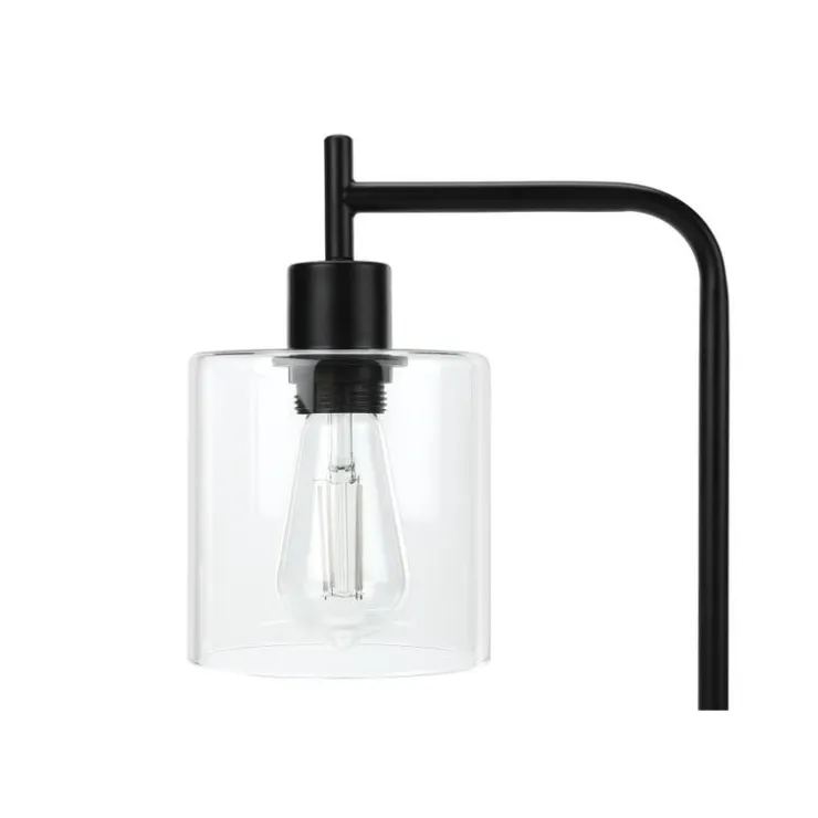 Monarch 20"H Metal Table Lamp with USB Ports Black