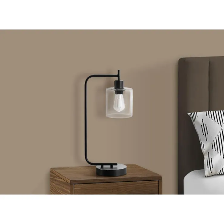 Monarch 20"H Metal Table Lamp with USB Ports Black