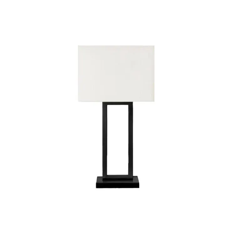 Monarch 28"H Metal Table Lamp with USB Port Black
