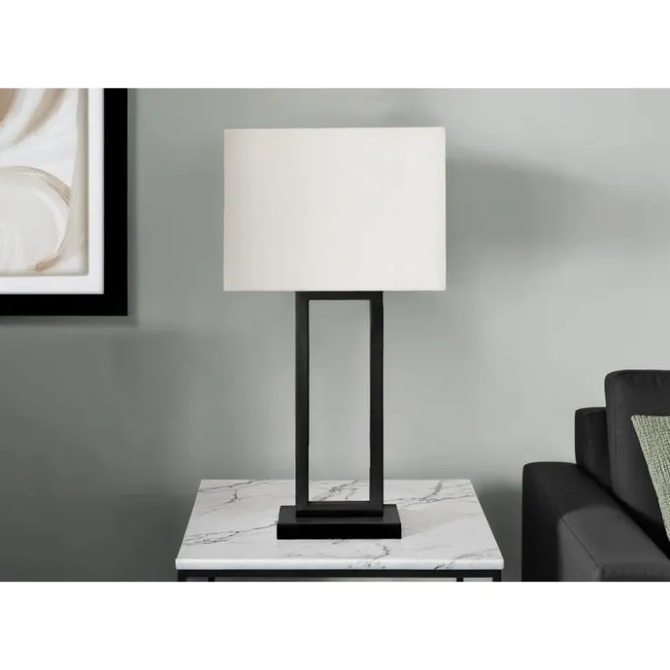 Monarch 28"H Metal Table Lamp with USB Port Black
