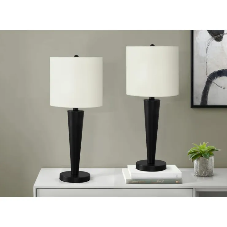 Monarch 24"H Metal Table Lamp with USB Ports (2pcs) Black Sale